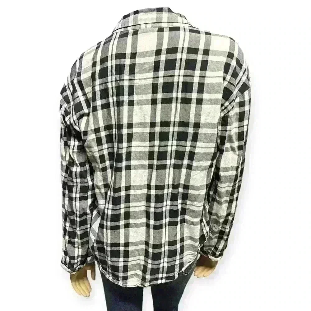 Victoria's Secret Women's Checkerboard Plaid Pajama Shirt Size S -Cozy & Stylish